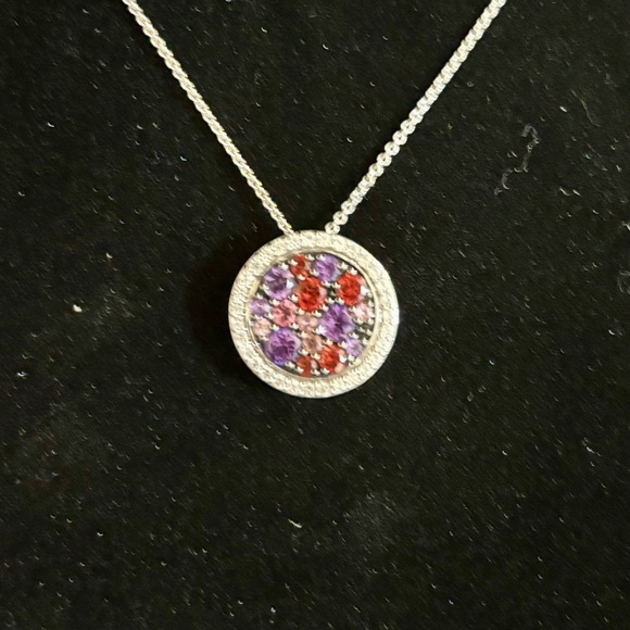 Multi-Gemstone Circle Pendant in .925 Sterling Silver $299 - Picture 6 of 8
